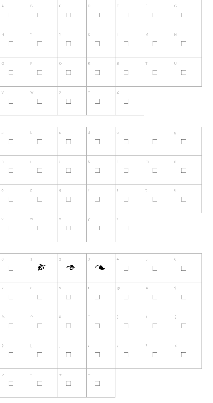 Character Map UtopiaOrnaments Font