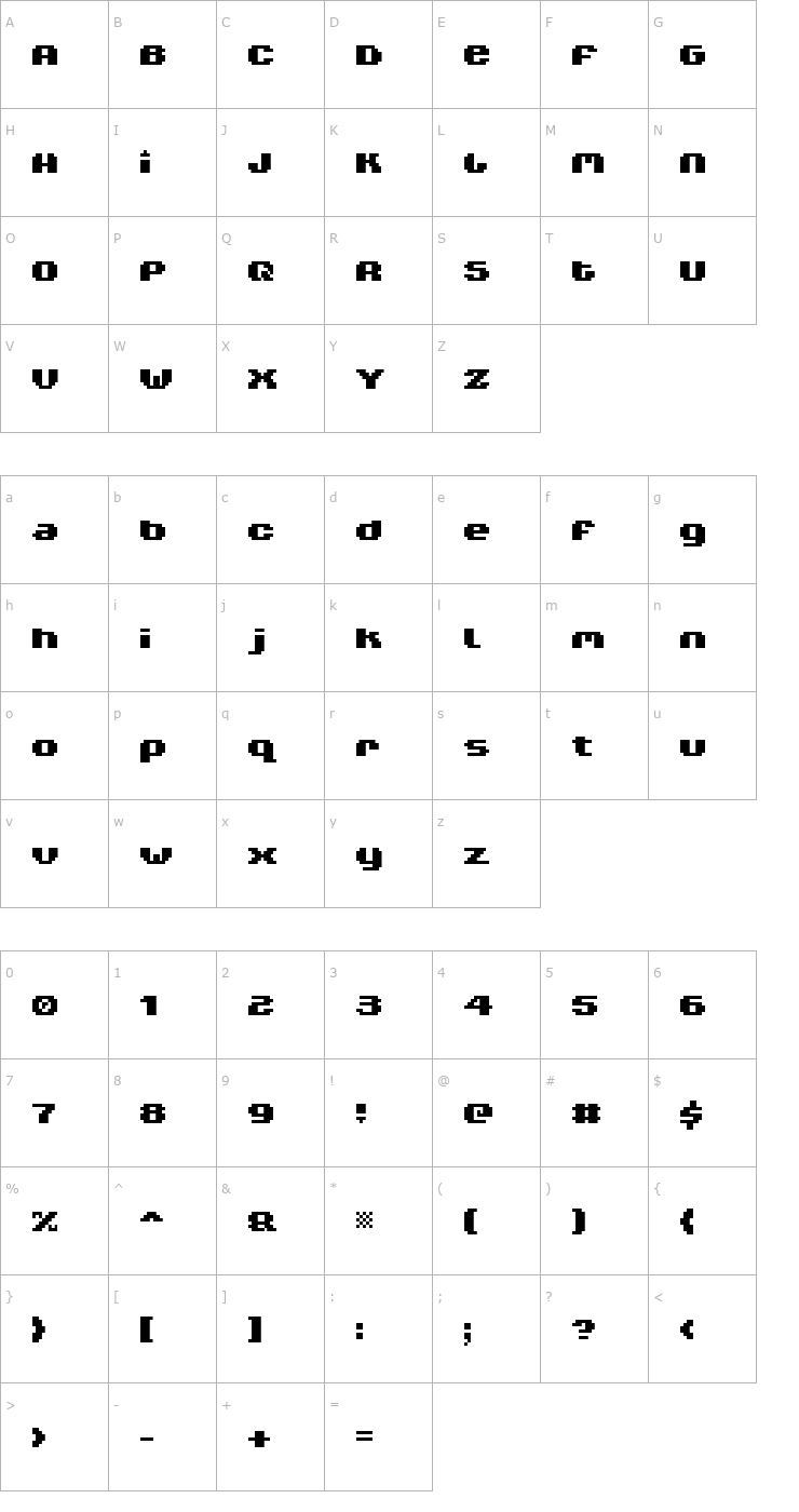 Character Map V5 Xtender Font