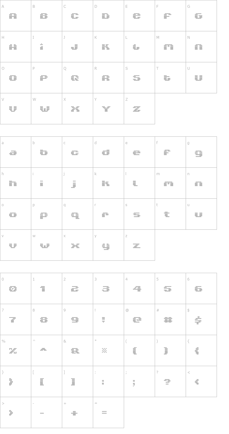 Character Map V5 Xtender Loin Font