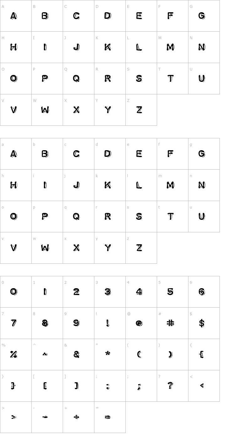 Character Map VacuformExpanded Font