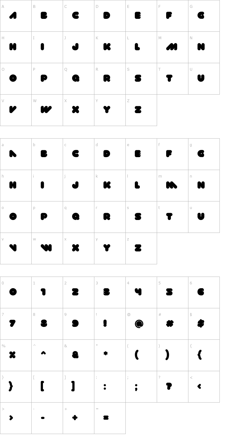 Character Map Val Font