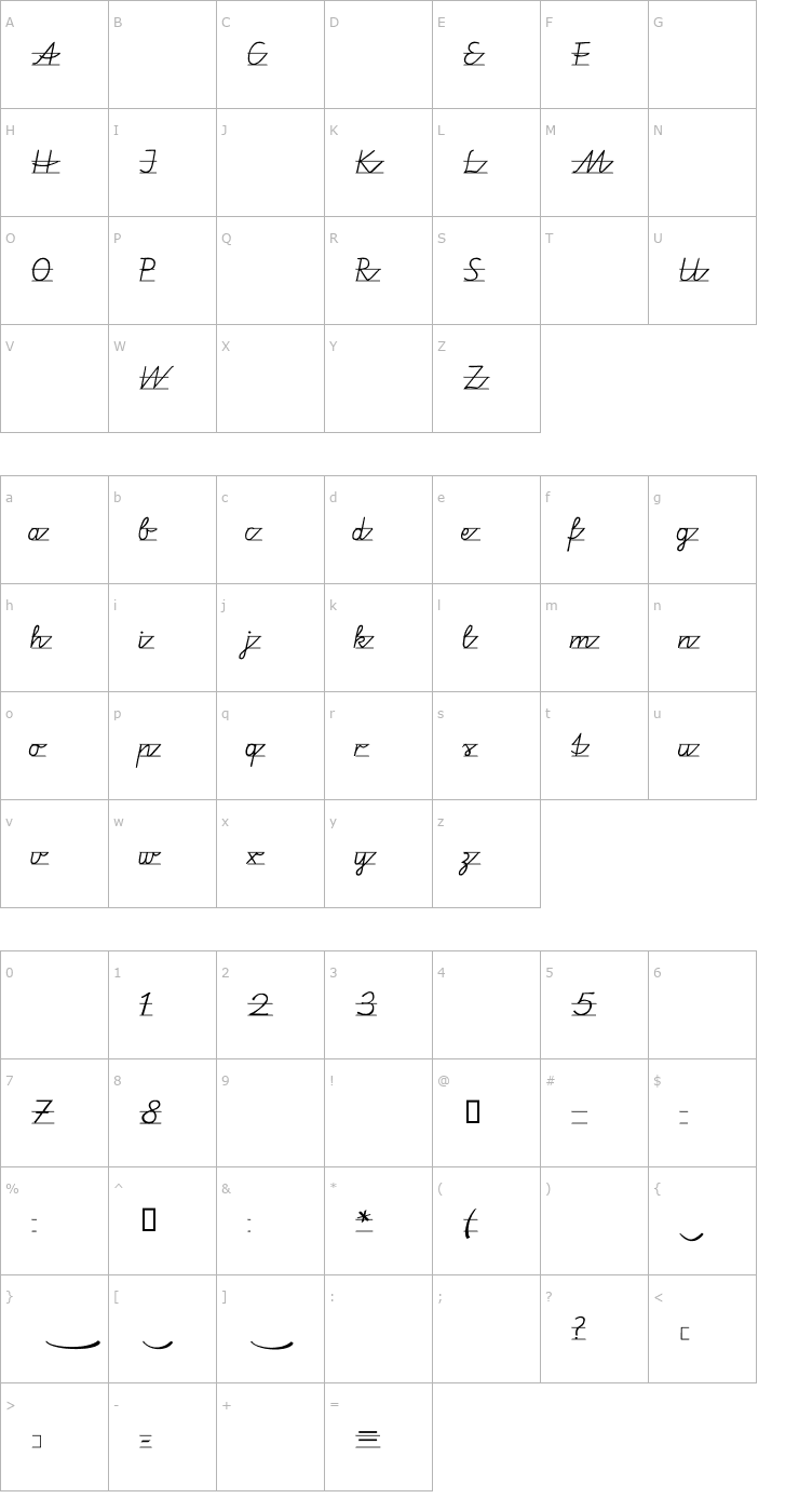 Character Map Vamiba Font