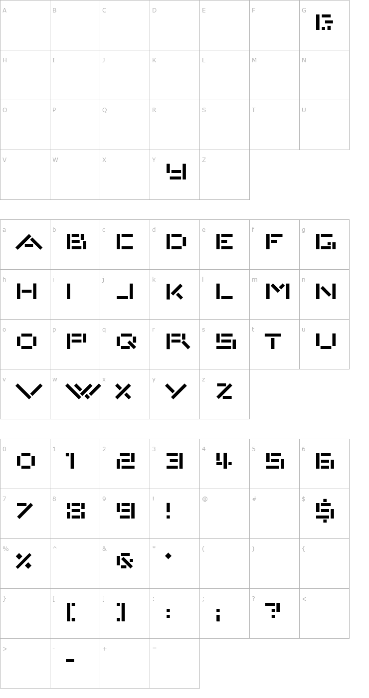 Character Map VanDerLeckArchiType OTF Font