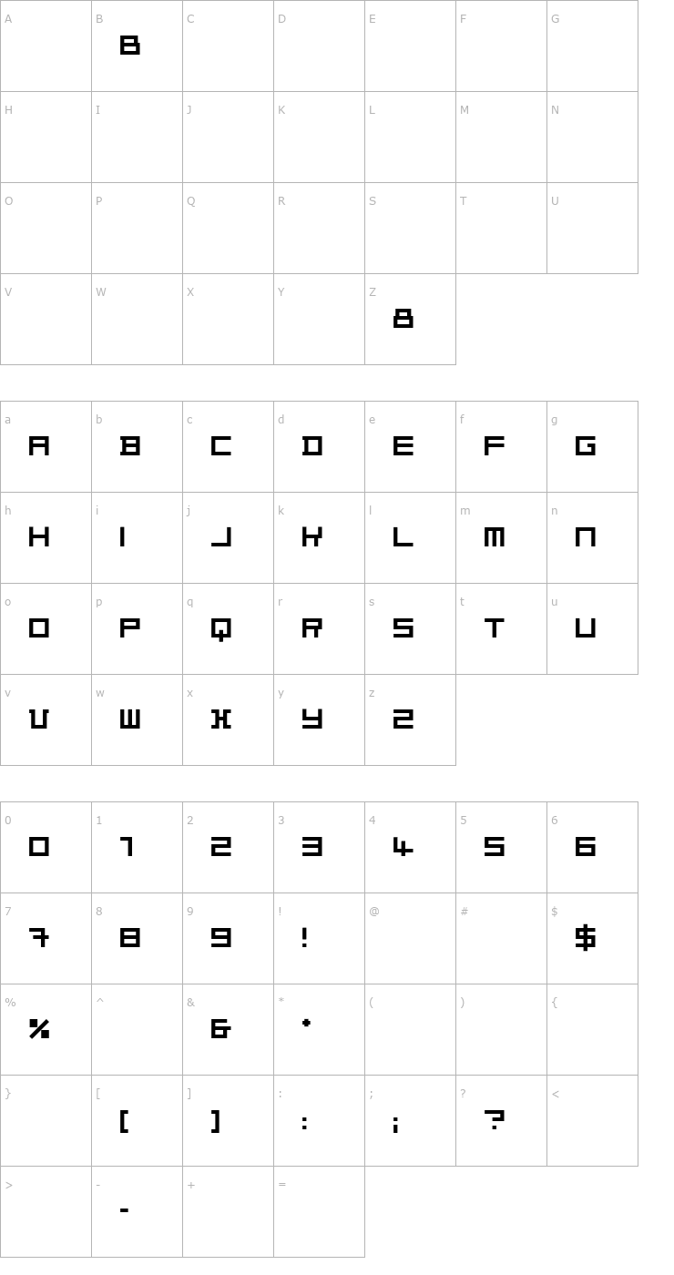 Character Map VanDoesburgArchiType Font