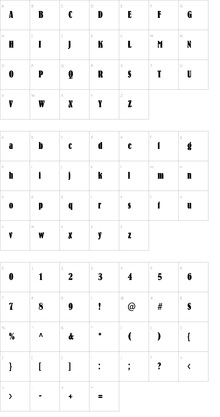 Character Map VanessaBecker Font