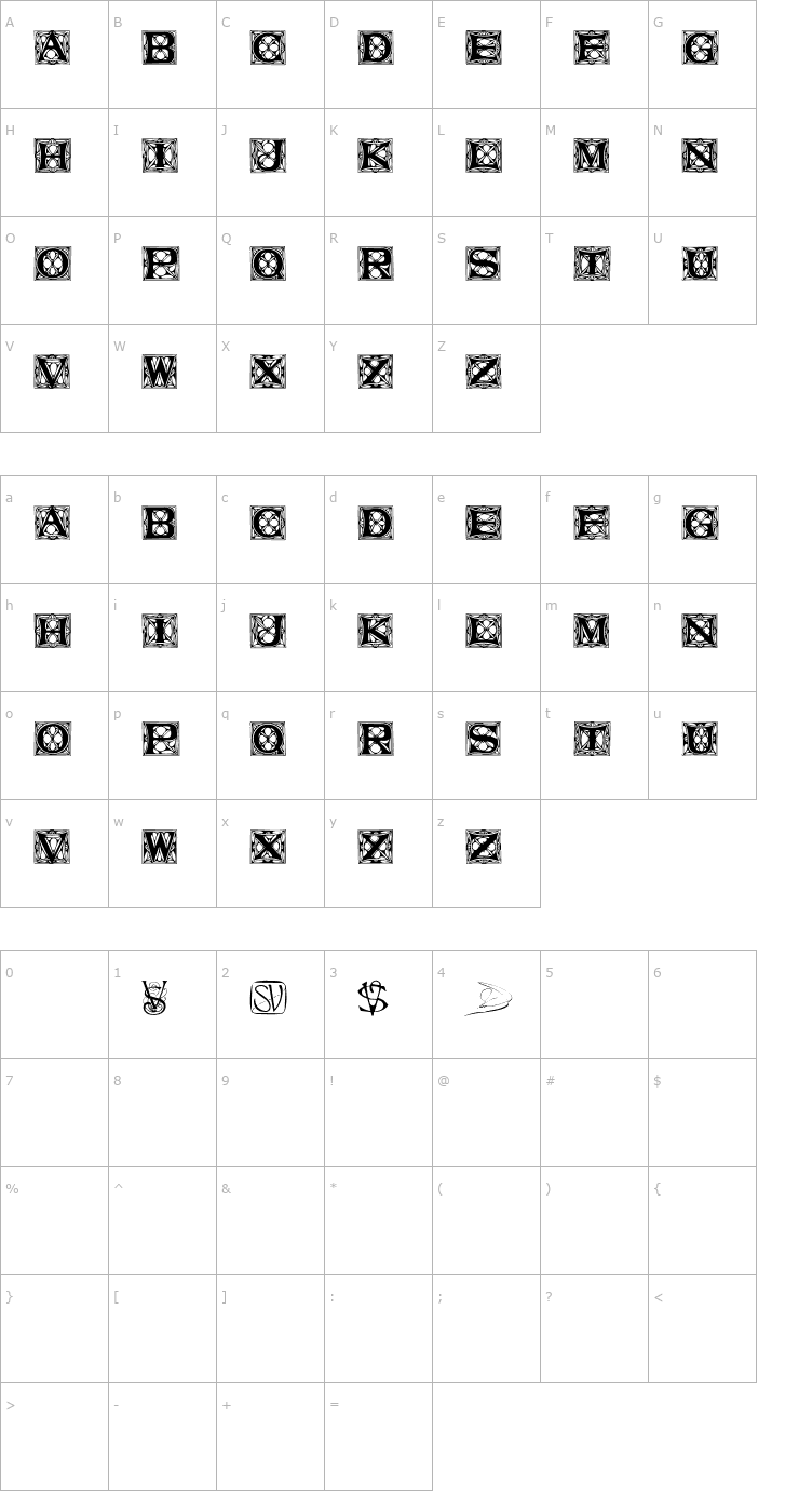 Character Map Varah Regular Font