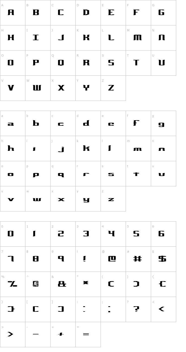 Character Map Variance -BRK- Font