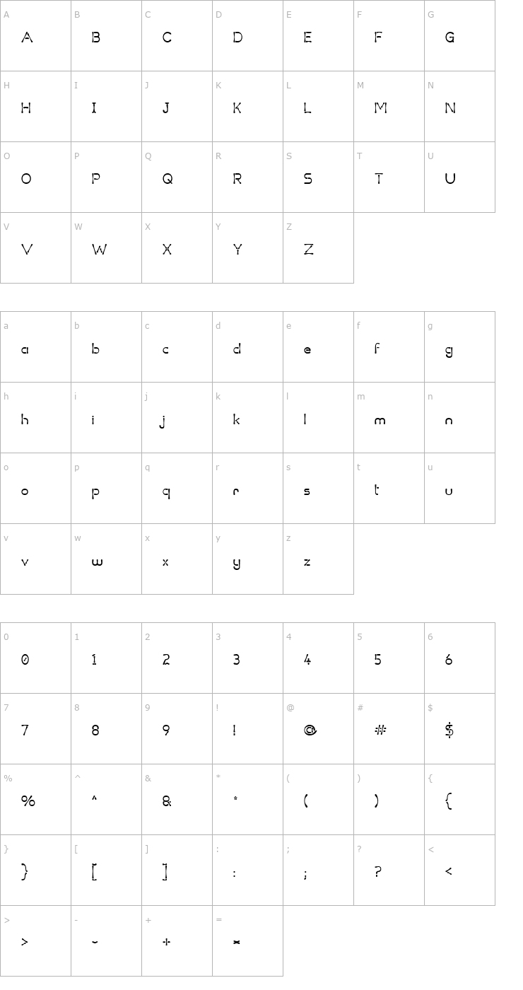 Character Map Variant 4 GeM Font