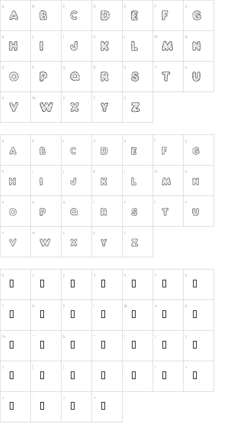 Character Map Varicelle Font