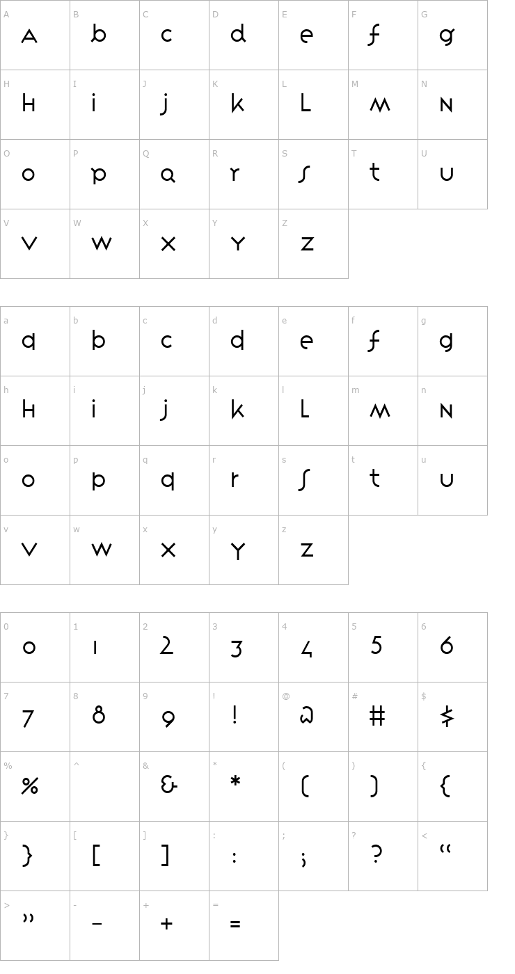Character Map VariexLight Font