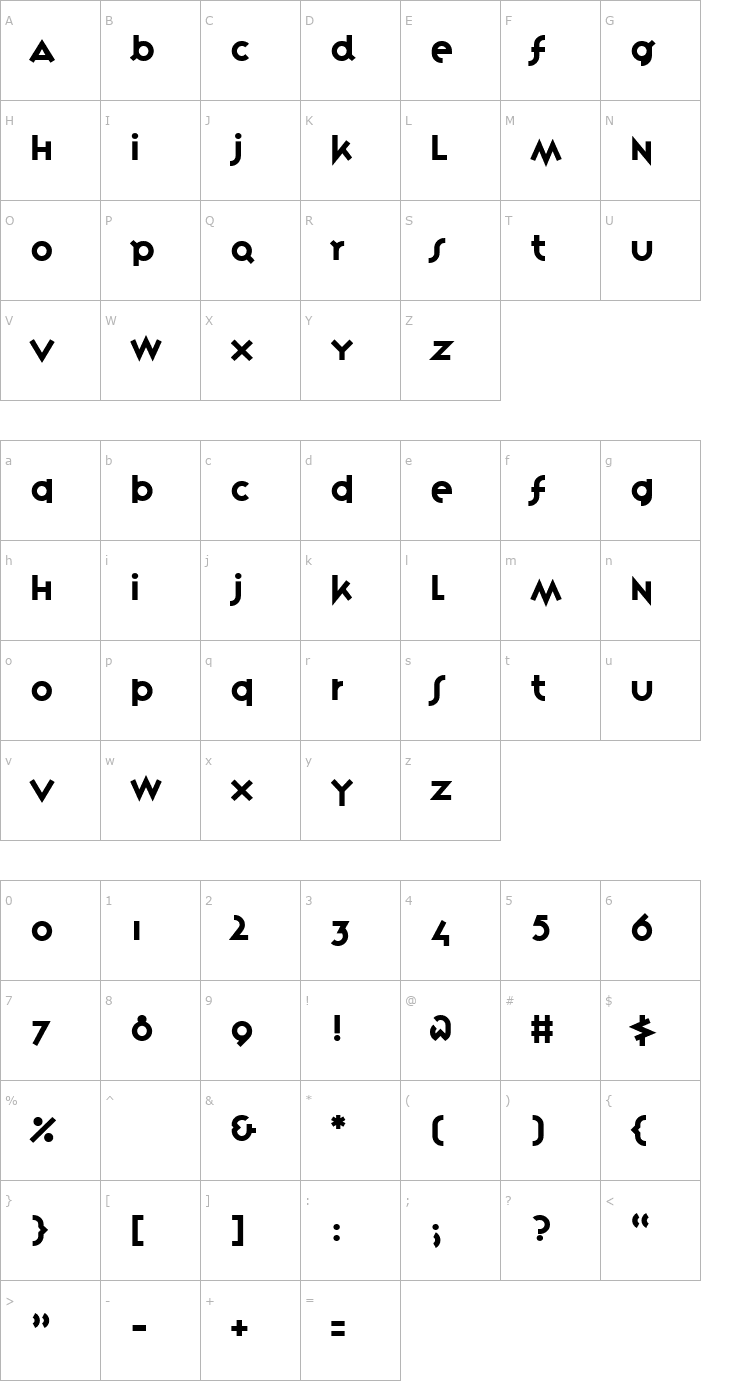 Character Map VariexRegular Font