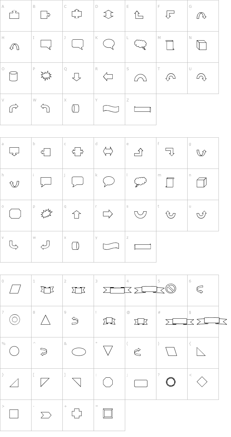 Character Map VariShapes Font