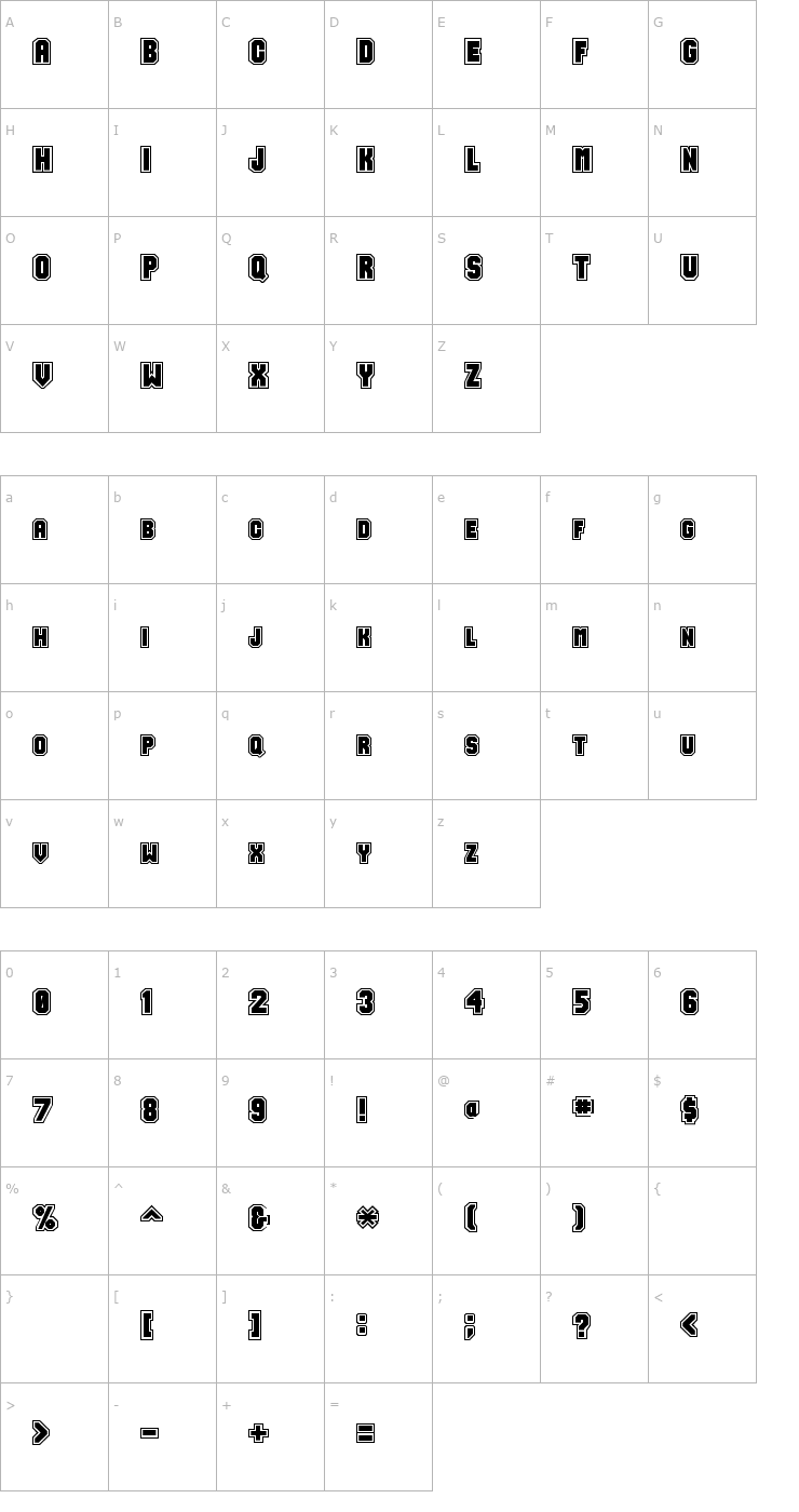 Character Map Varsity Regular Font