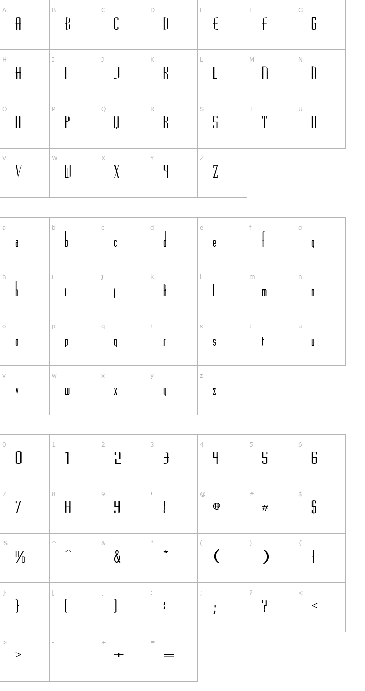 Character Map VascoSSK Bold Font