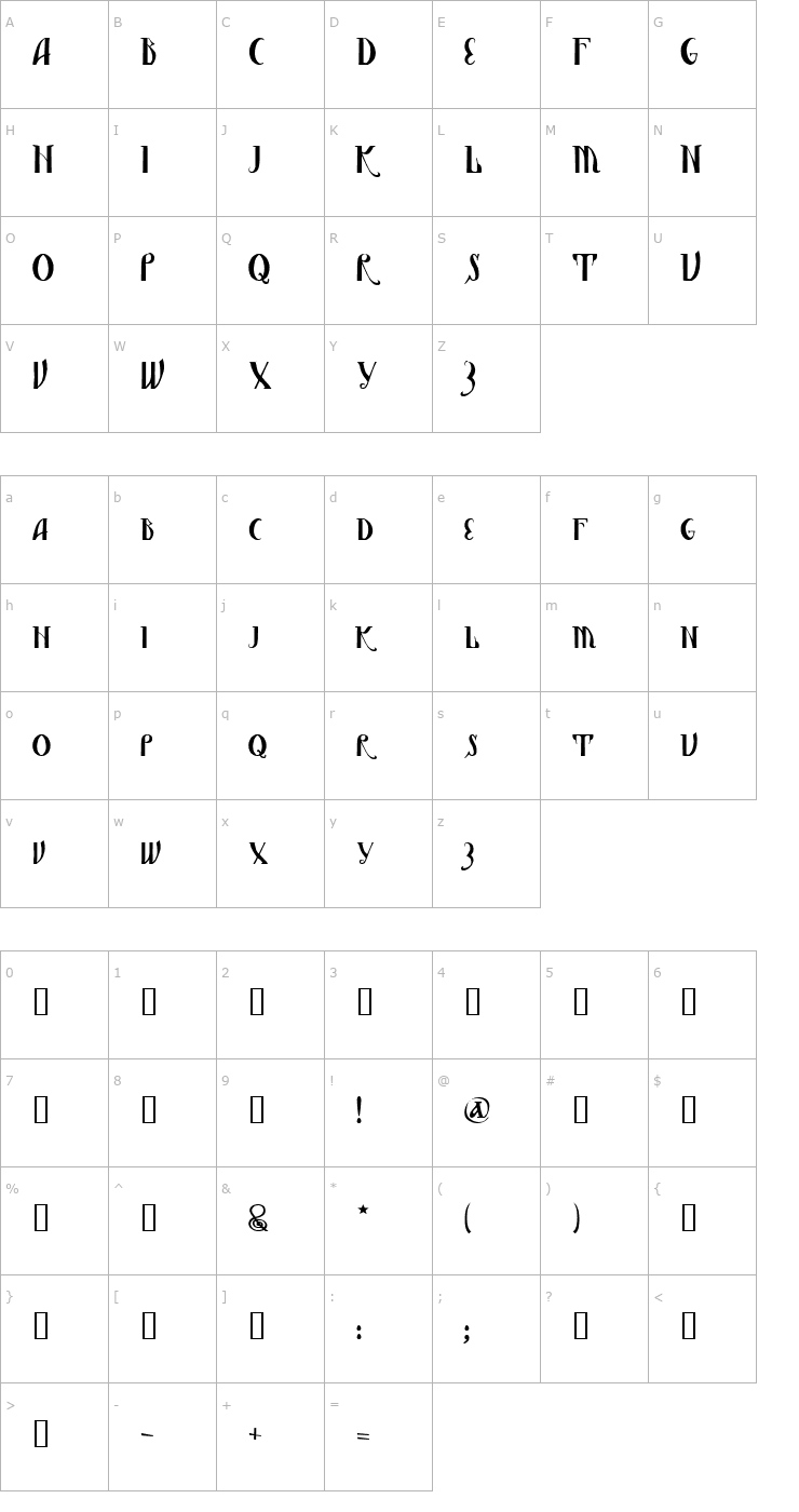 Character Map Vasilisa Demo Font