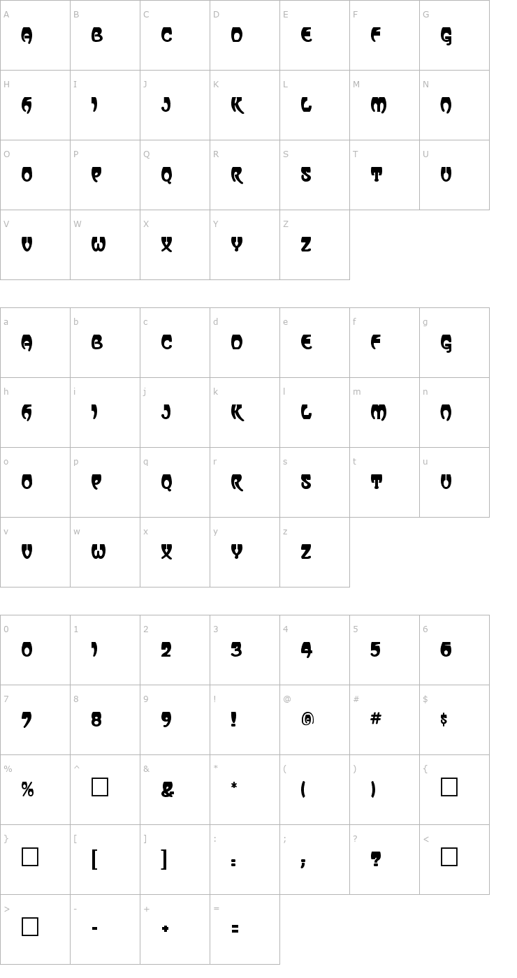 Character Map Vassar Regular Font