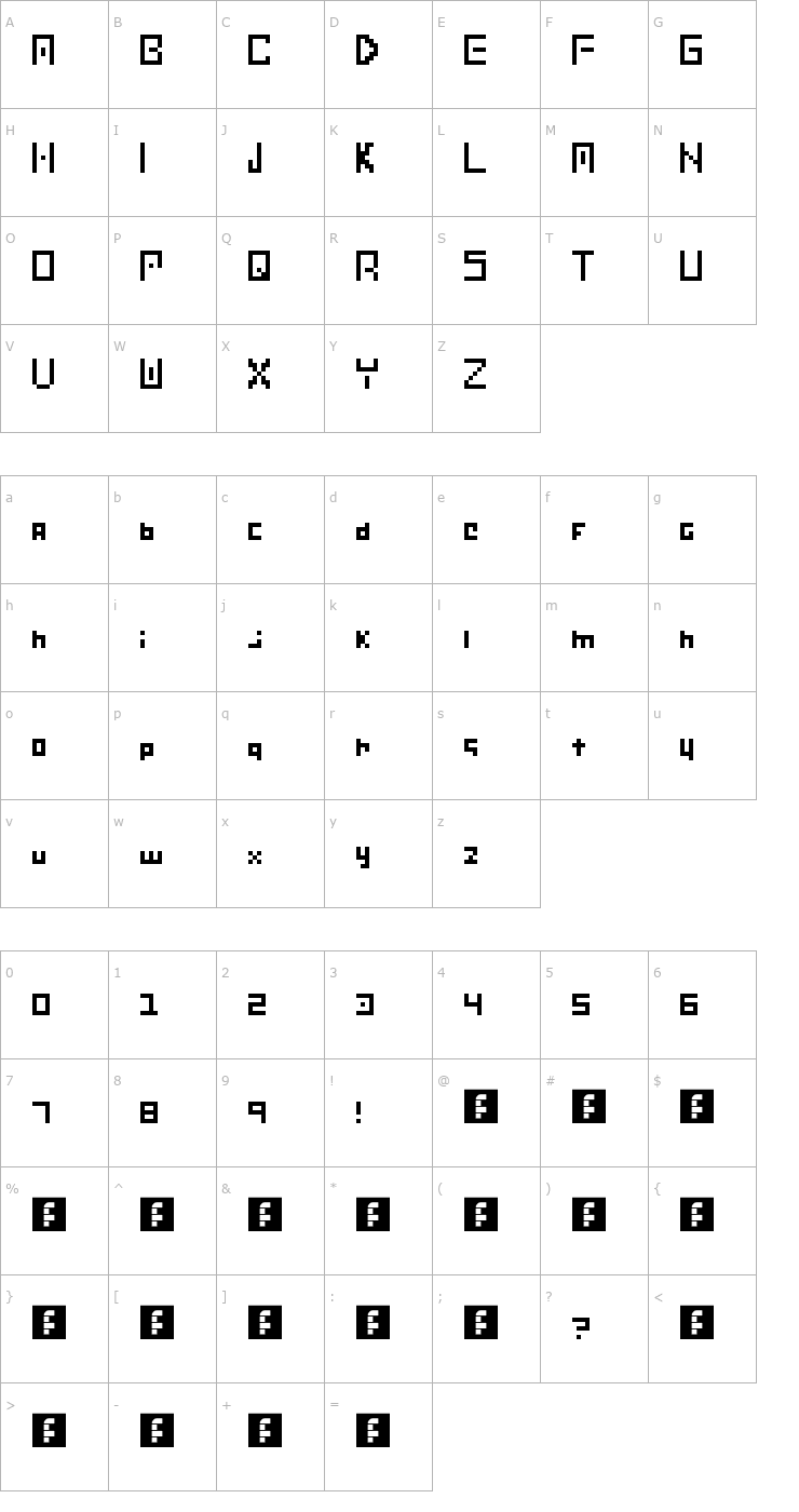 Character Map Vault Font