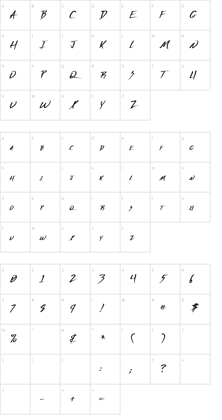 Character Map Vecker Bold Font
