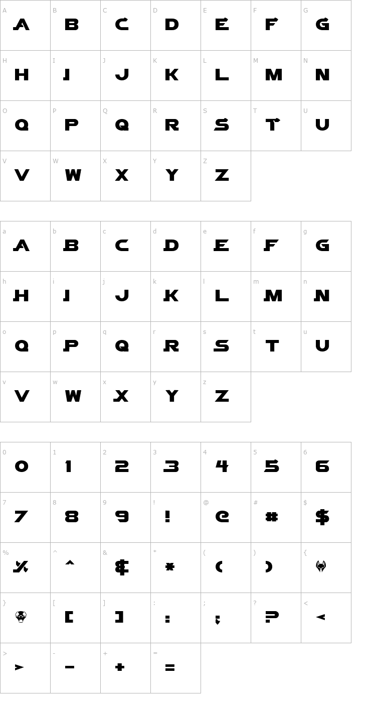 Character Map Vector Sigma Normal Font