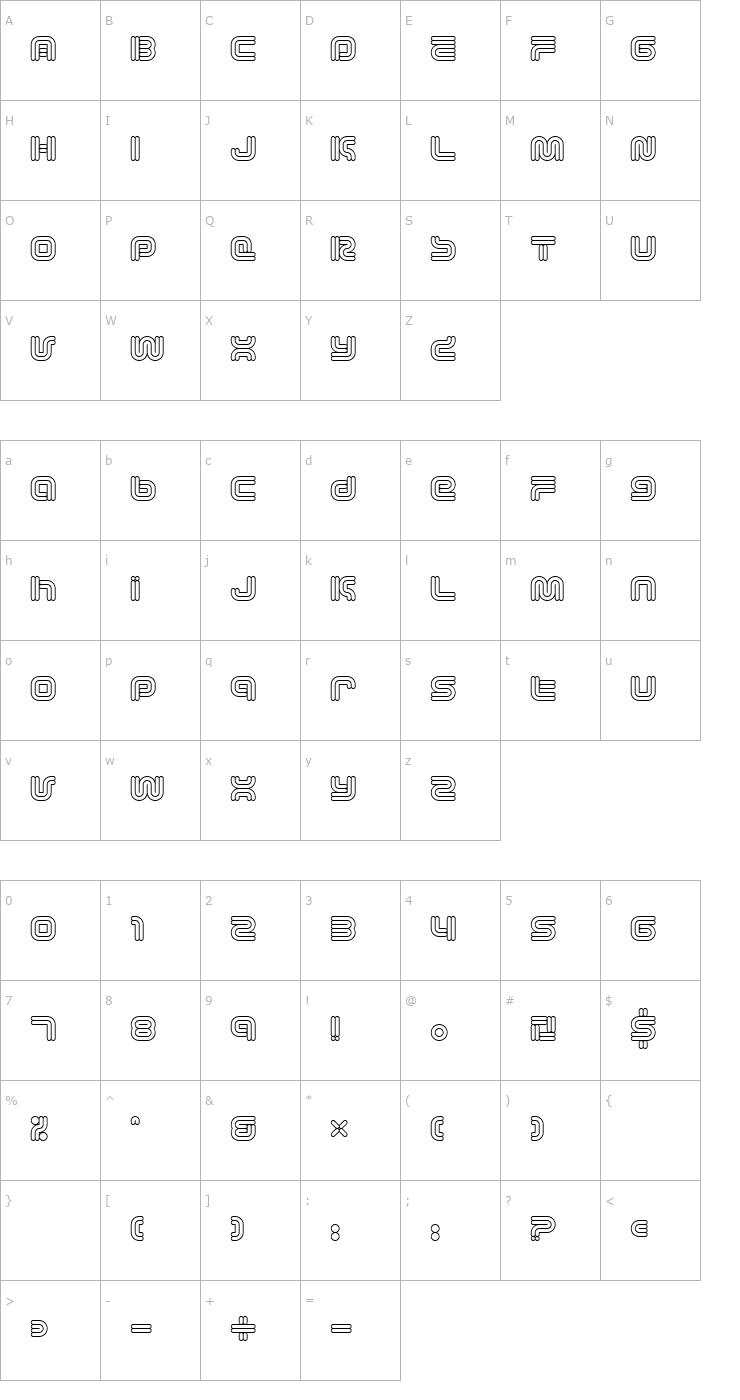 Character Map Vectroid Astro Font