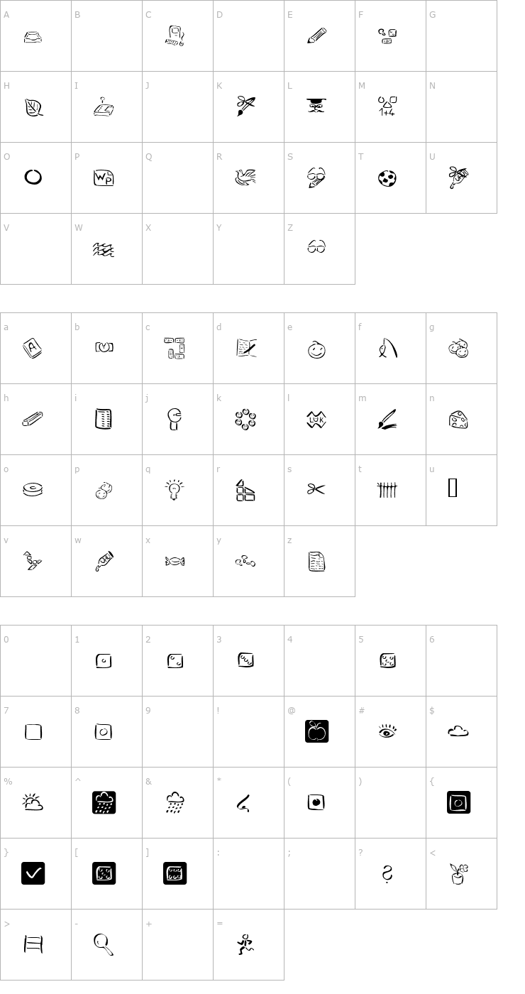 Character Map VeenPikto Font