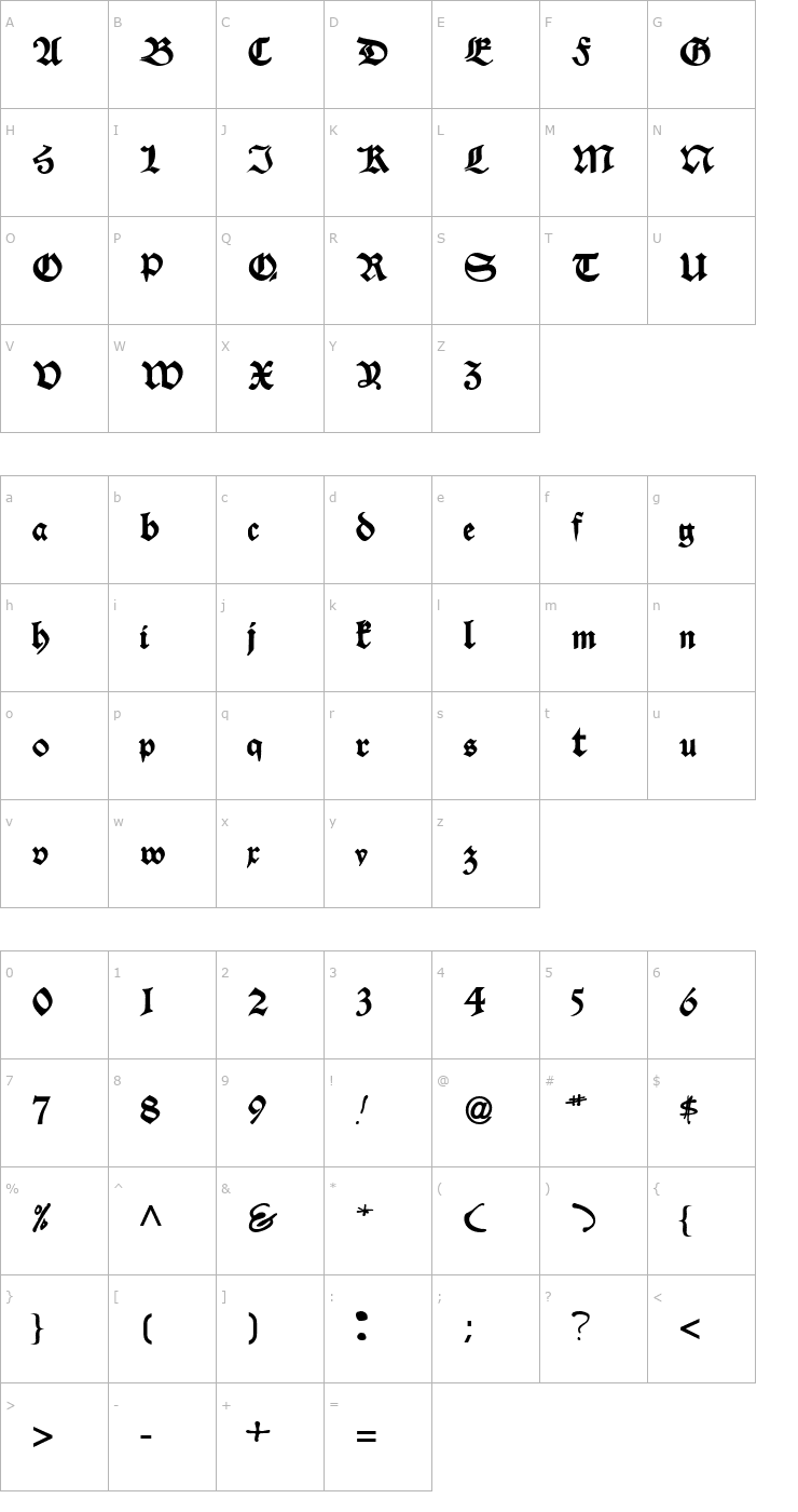 Character Map VelascoSSK Bold Font