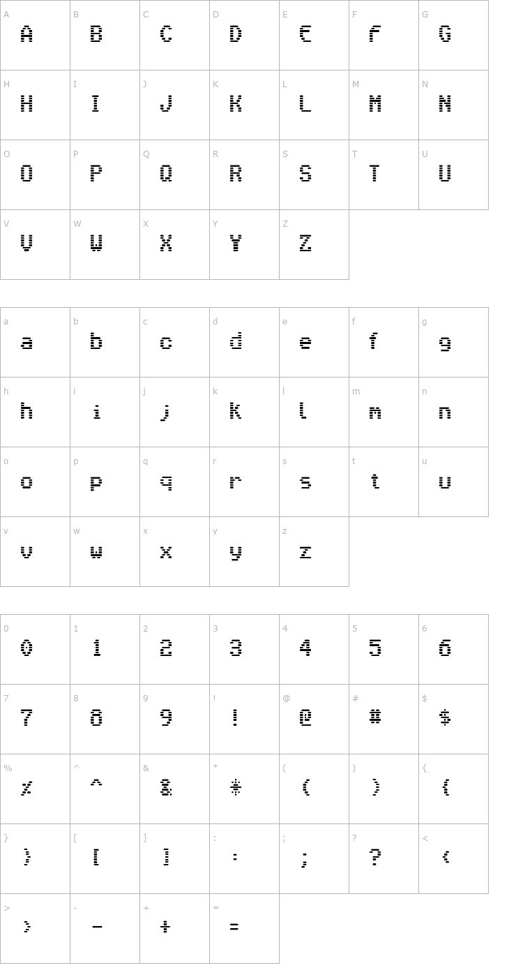 Character Map Venetia Monitor Font