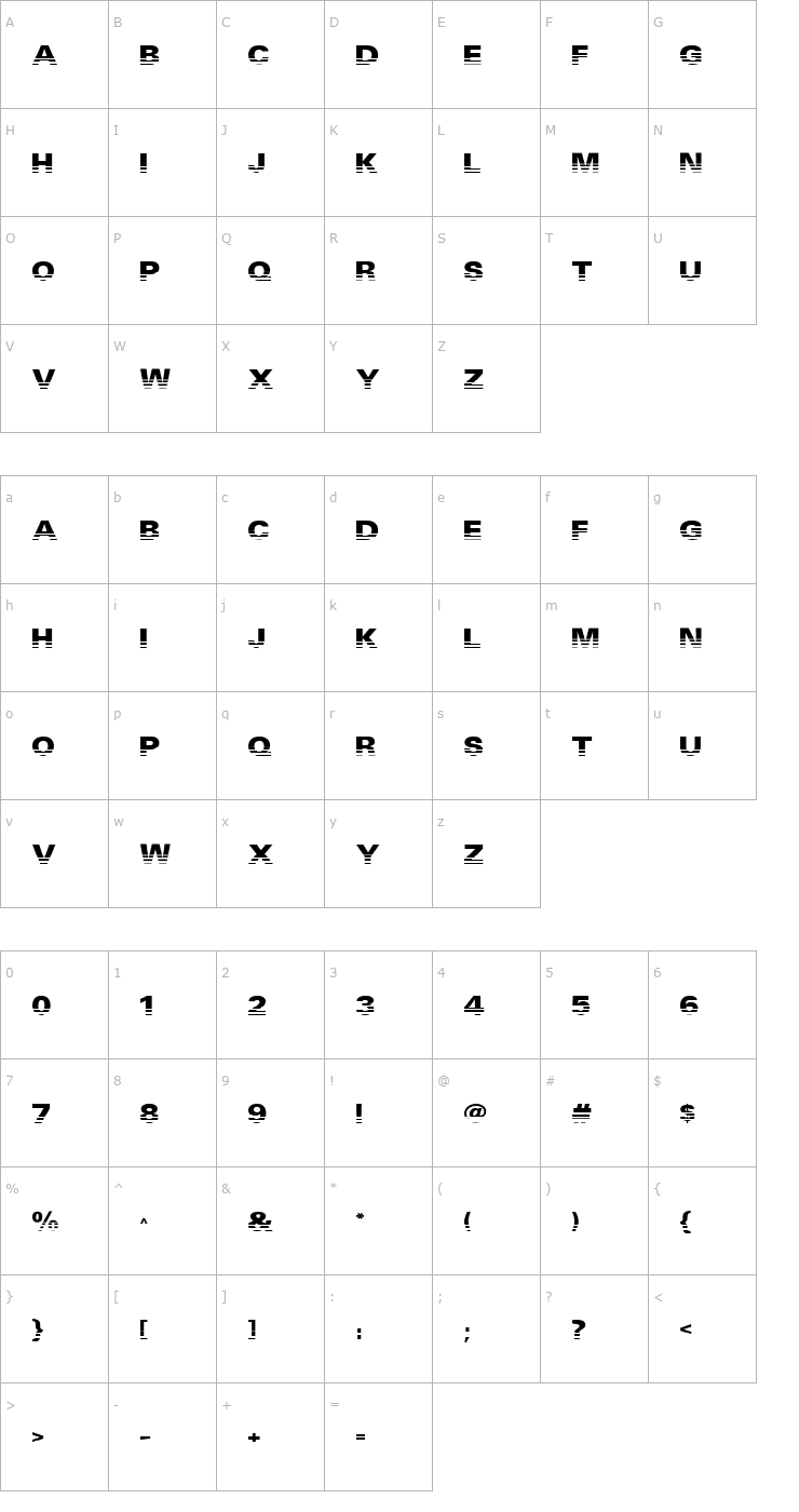Character Map Ventilate Font