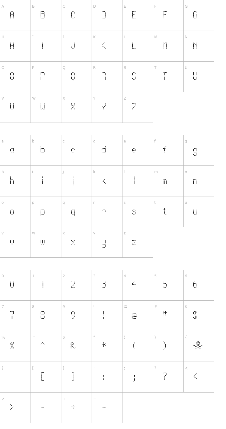 Character Map Ventouse Font