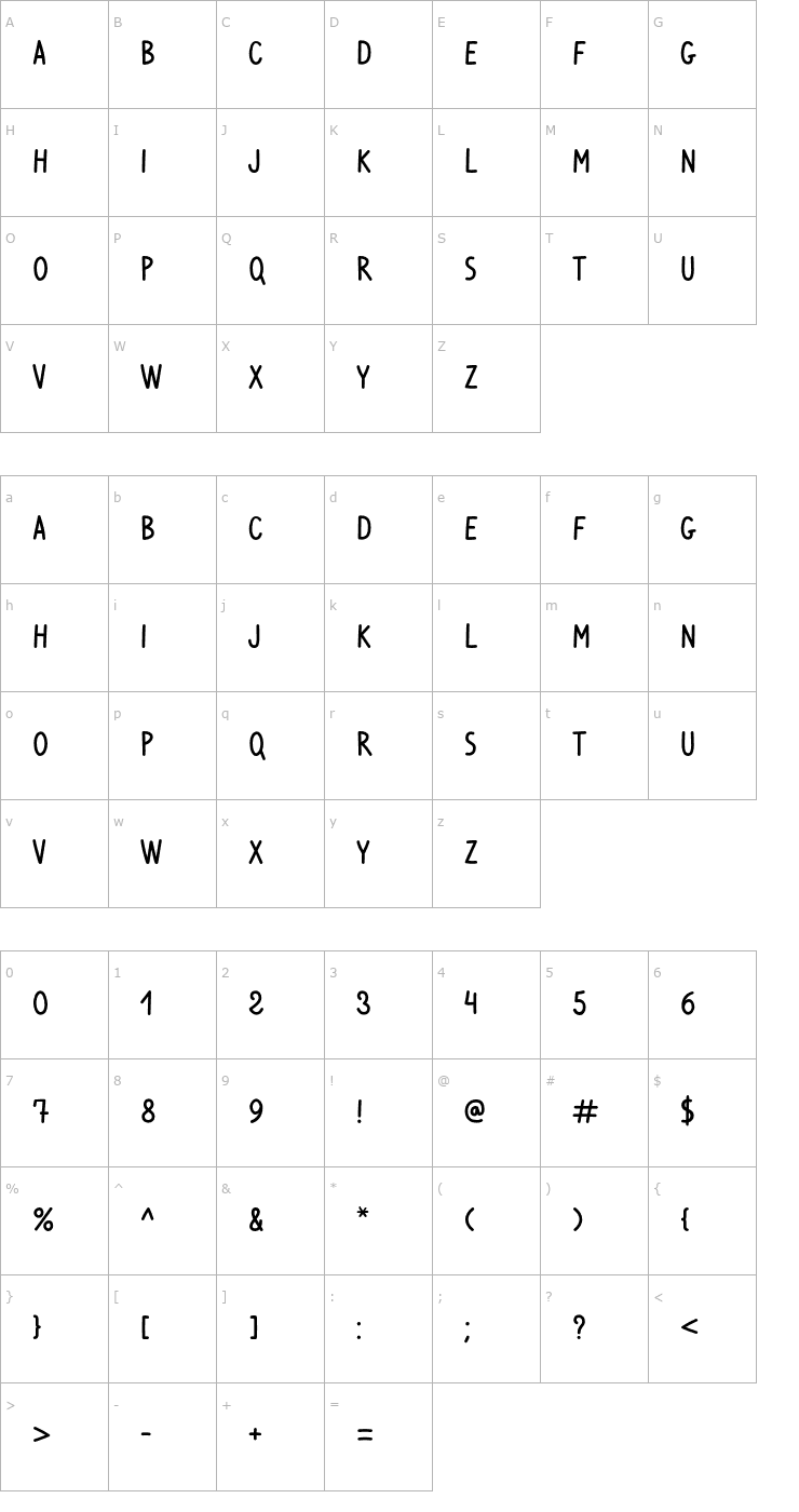 Character Map Ventura Edding Medium Font