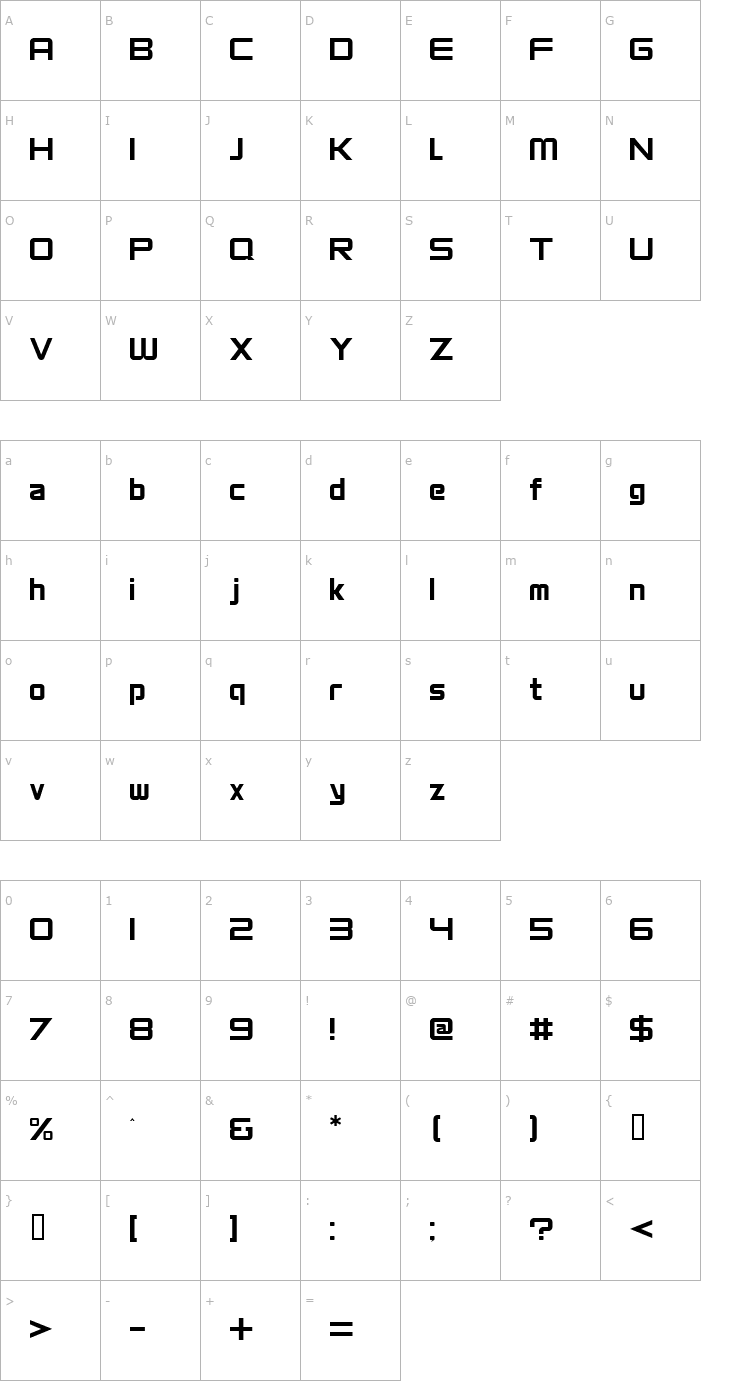 Character Map VentureRegular Font