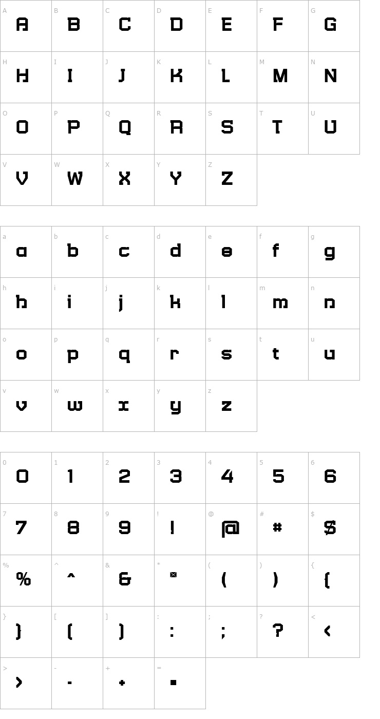 Character Map Verso Black Font