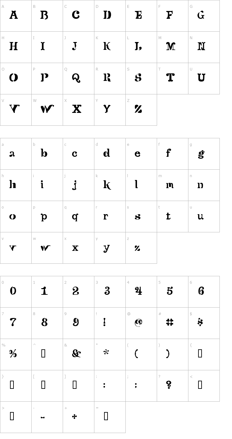 Character Map Versu Font