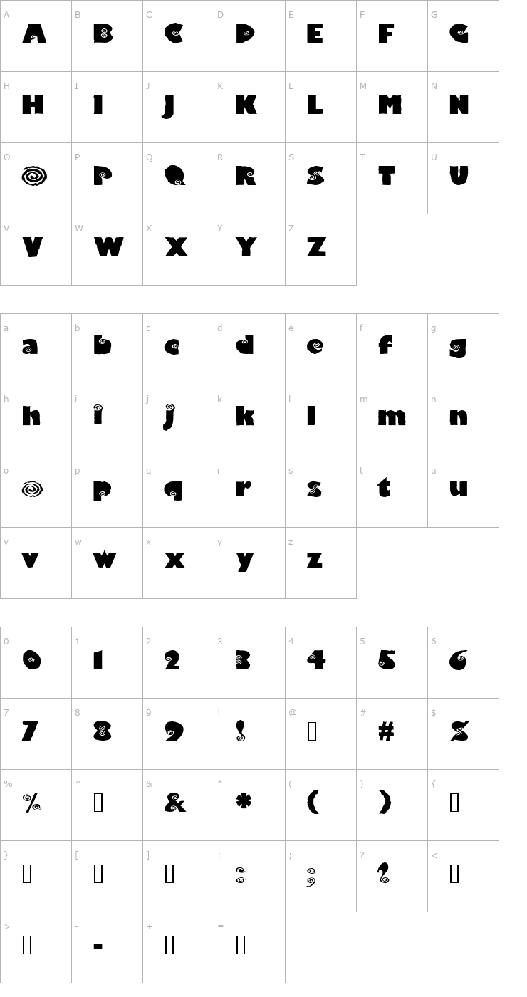 Character Map VertigoExtended Font