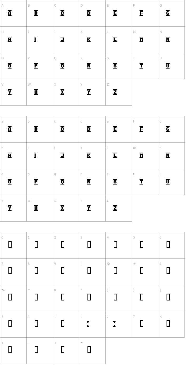 Character Map Veruca Black Font