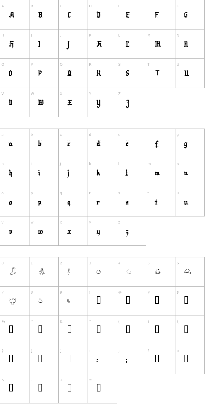 Character Map Very Christmess Font