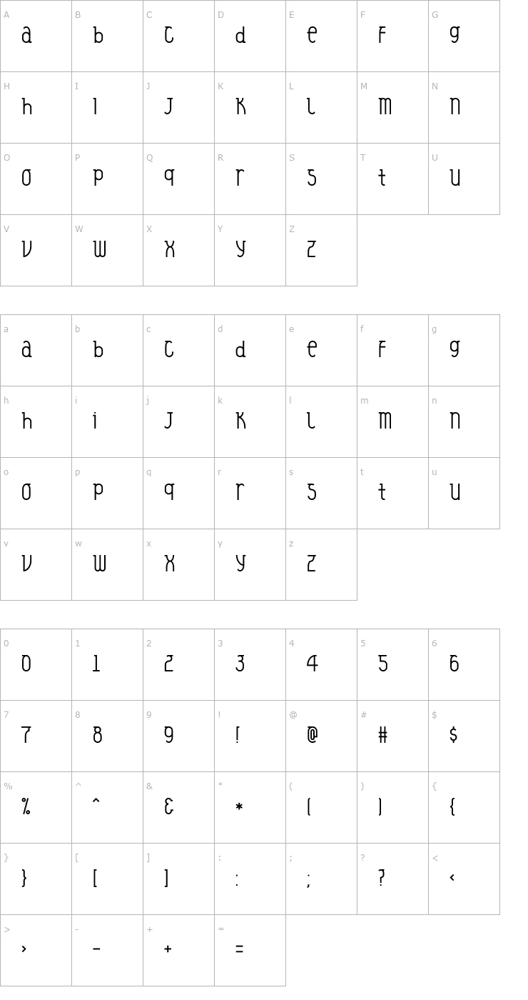 Character Map Veysel Font