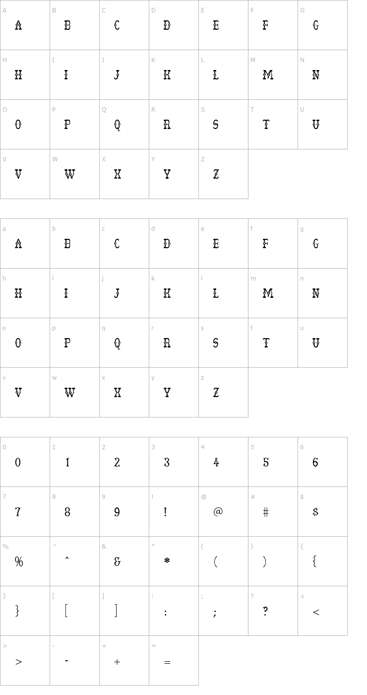 Character Map Vglee Font