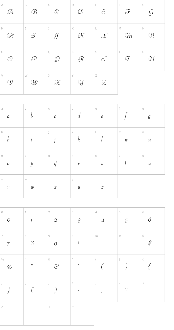 Character Map Viant MN Bold Font