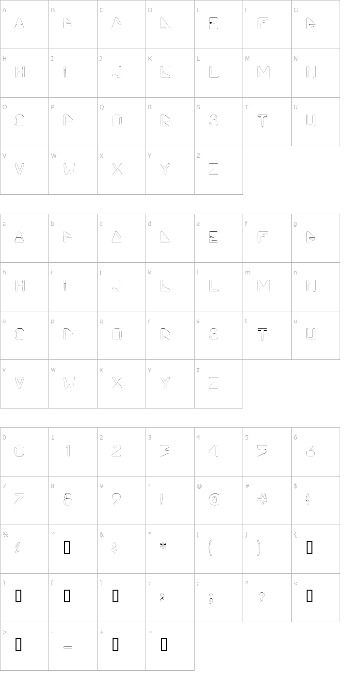 Character Map VicePrezDisplayCapsSSK Font