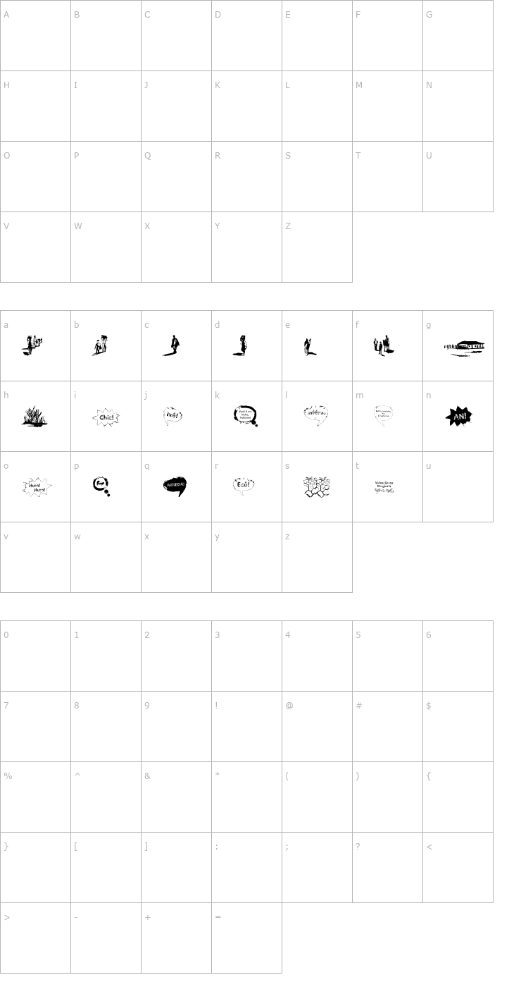 Character Map Vidas Secas Dingbats Font