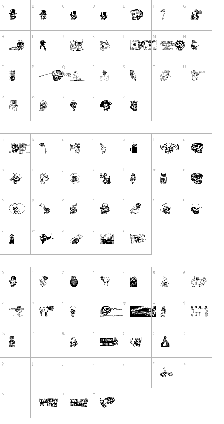 Character Map Vieraskirjan Peto Font