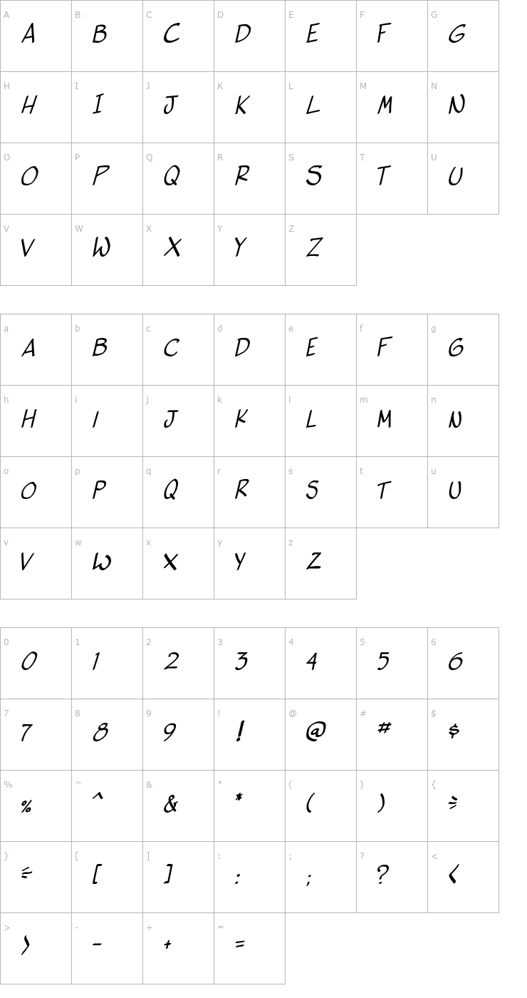 Character Map Vigilante Sidekick Italic Font