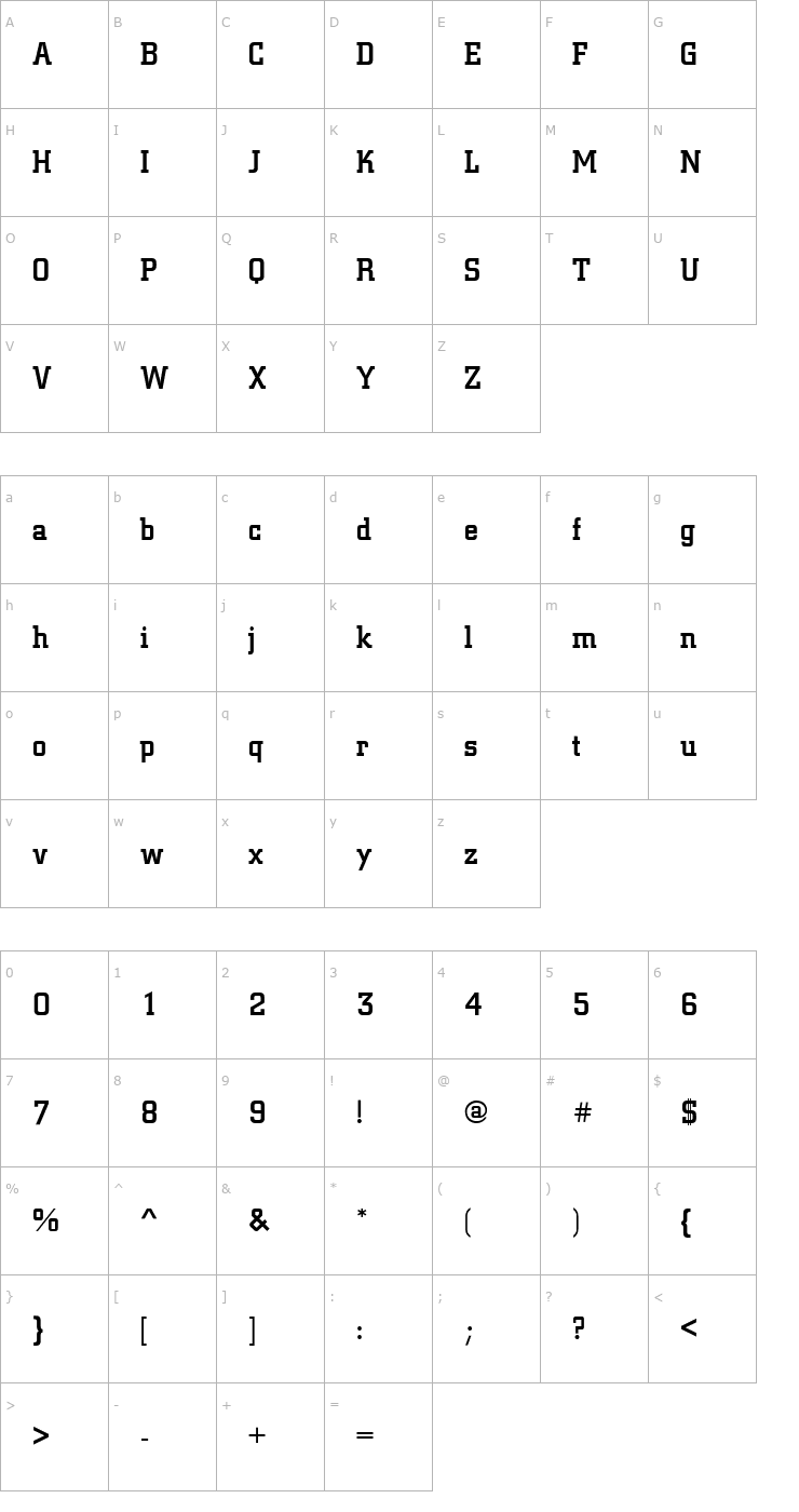 Character Map Village Square Font