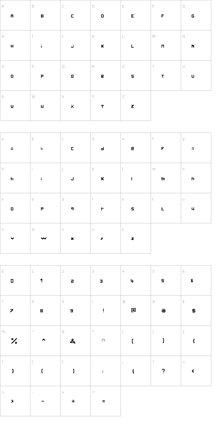 Character Map Vinc Font