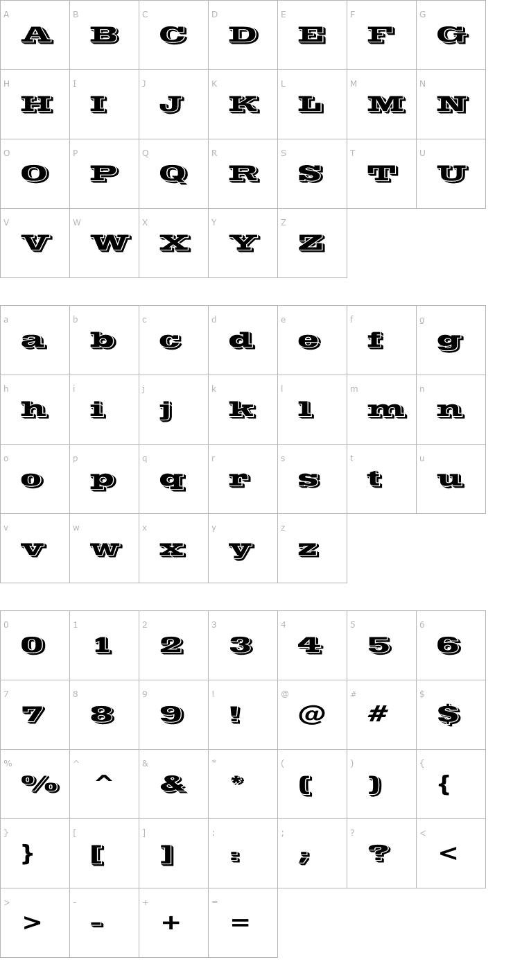 Character Map Vinera Wd Font