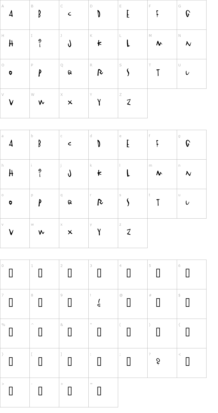 Character Map Vinterstad Font
