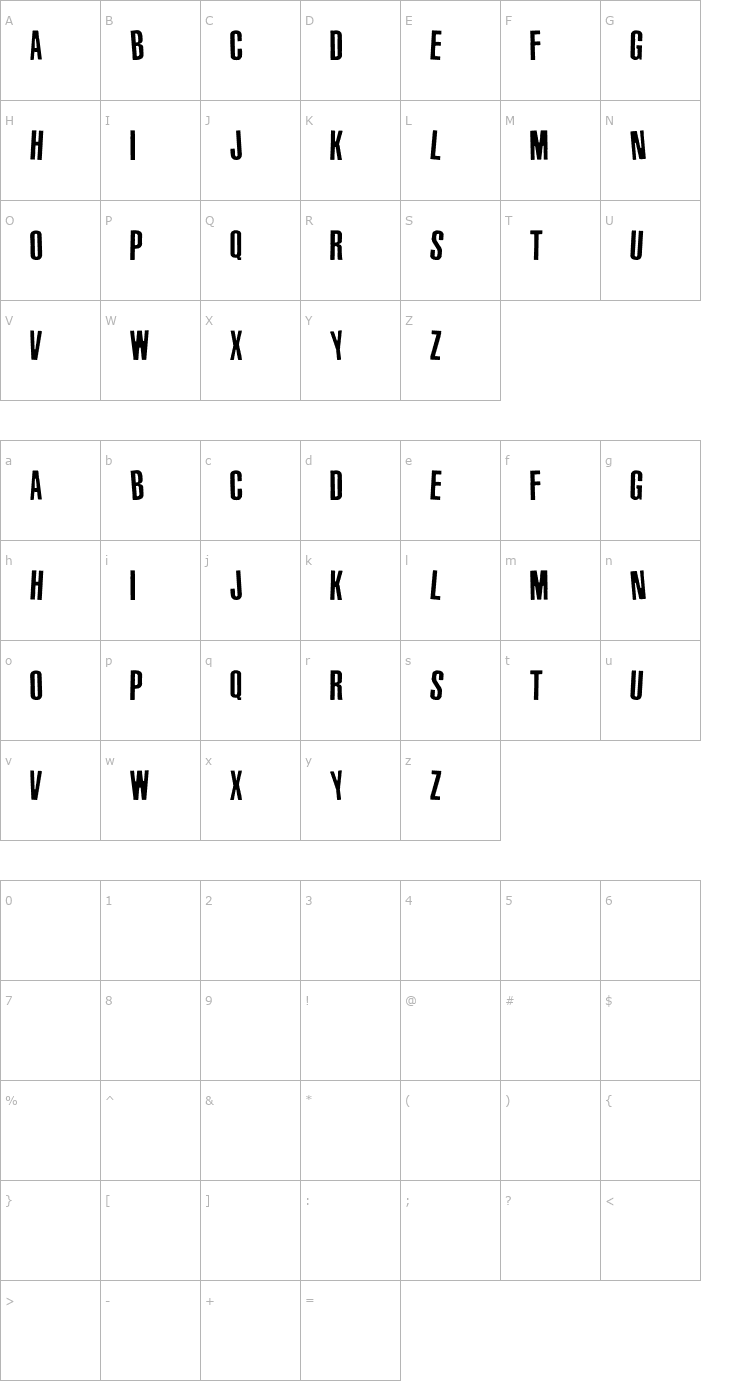 Character Map Vinyl Stickons Font