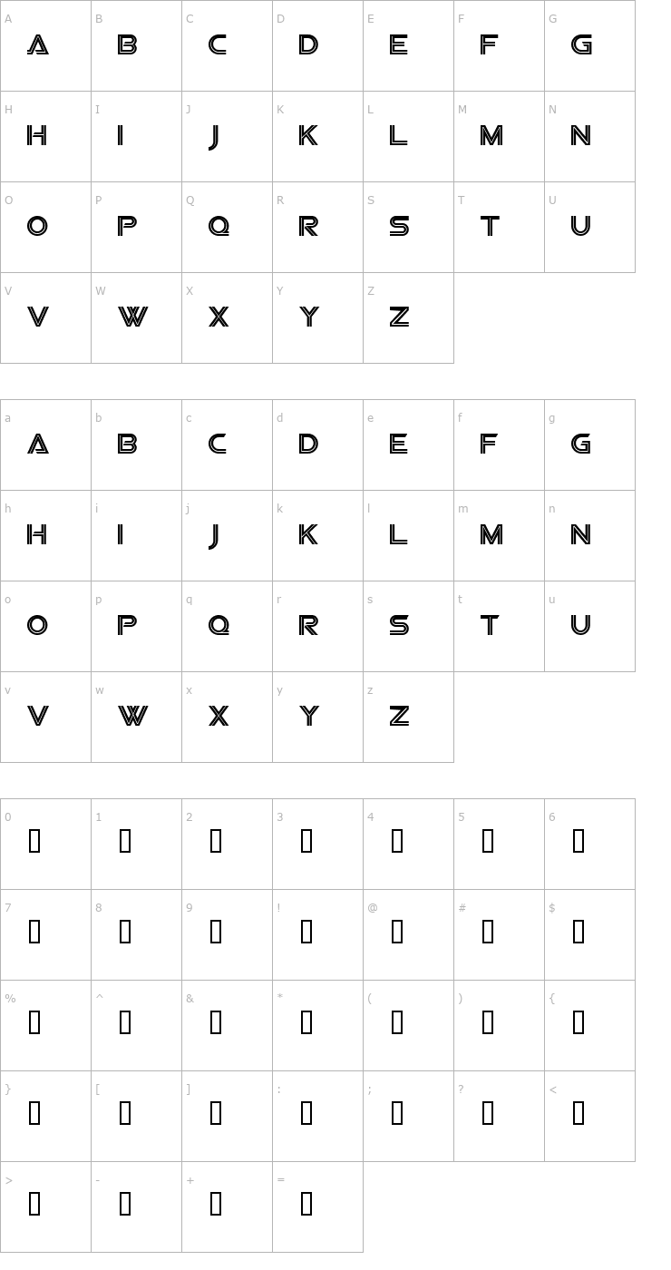 Character Map Viper Squadron Font