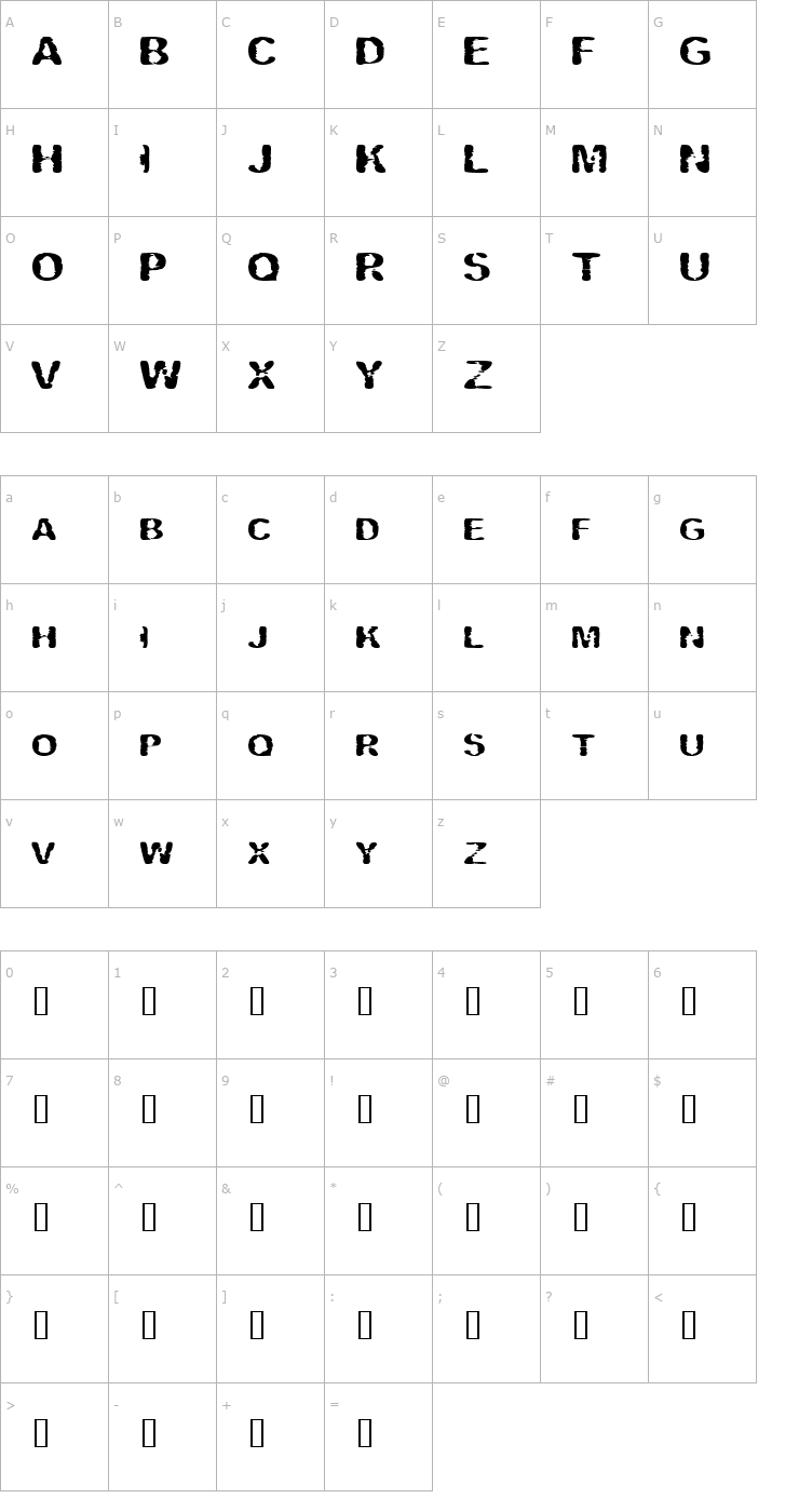 Character Map Vipertuism Font